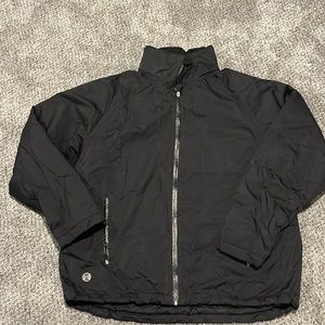 L Black Lands end midweight, hood in collar